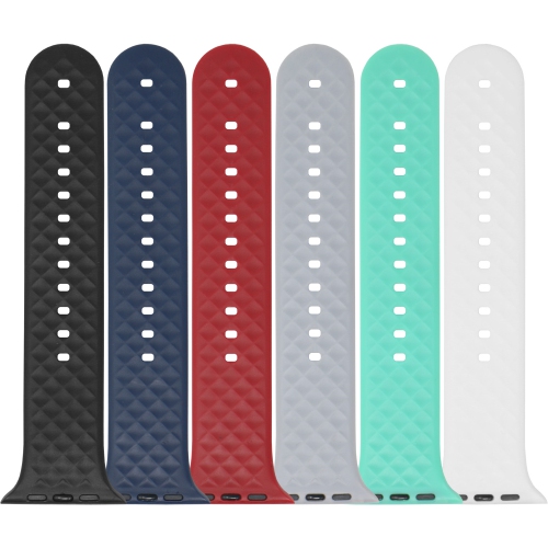 StrapsCo Silicone Rubber Waffle Grooved Band Strap for Apple Watch - 42mm - Black