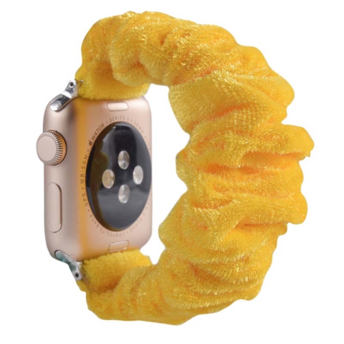 STRAPSCO  Fuzzy Elastic Scrunchie Band Strap for Apple Watch - 38MM - In Yellow