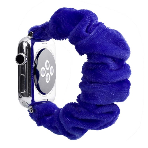 STRAPSCO  Fuzzy Elastic Scrunchie Band Strap for Apple Watch - 38MM - In Blue