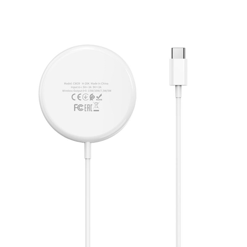 【CSmart】 15W Magnetic Magsafe Wireless Charger Induction Fast Charging Pad for iPhone 12 13 14 15 Samsung, White