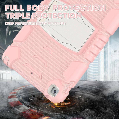 Shockproof Heavy Duty Rugged Defender Hard Case Kickstand Cover for iPad Air 1 2 1st 2nd Gen / Pro 9.7", Rose Gold