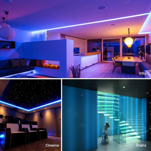 2 Pack of Navor LED Light Strip, 10M/32.8ft 300 LED RGB SMD 5050 Color Changing with 44 Keys Remote Control, IP65 Waterproof