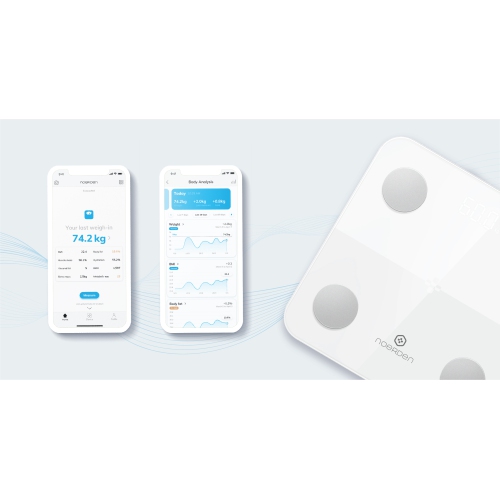 NOERDEN MINIMI Smart Scale White Mini Smart Body Scale with Bluetooth Detailed body composition analysis