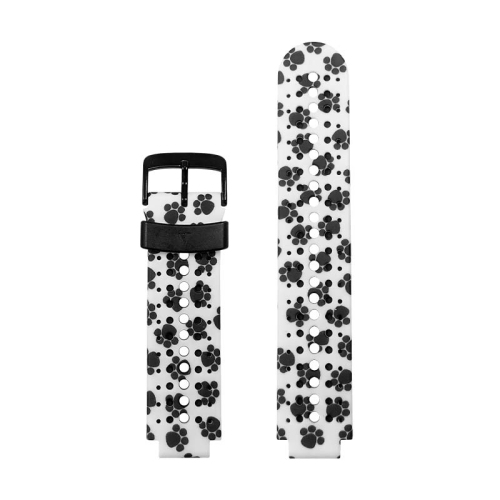 StrapsCo Print Patterned Silicone Rubber Watch Band Strap for Garmin Forerunner 220 / 230 / 235 / 735XT / Approach S6 / S20 - Paw Prints