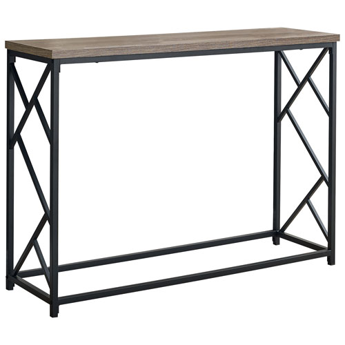 Table d'applique rectangulaire contemporaine de Monarch - Taupe/Noir