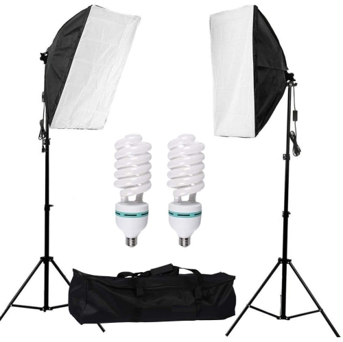PhotoSEL LS11E21 Kit dElairage Lampes Lumière du Jour avec Trépied pour Studio Photo Flash 26W