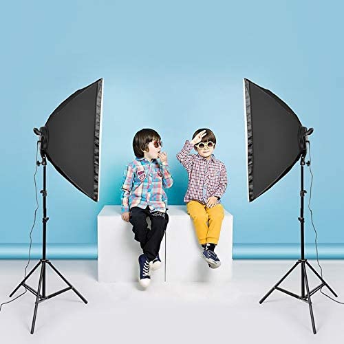 2PCS Trousse d'éclairage continu pour studio photo professionnel de Vivider 20 x 28 po avec support réglable 2 M et ampoule DEL à intensité