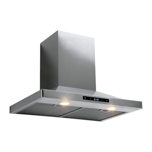 Agua Canada - Hamlet Black Stainless Steel - 30" Pyramid Range Hood Wall Mount, 500 CFM w/ Led Lights