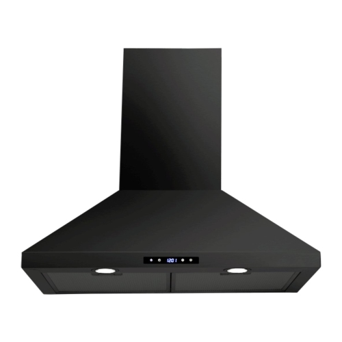 Agua Canada - Hamlet Black Matte - 30" Pyramid Range Hood Wall Mount, 500 CFM w/ Led Lights