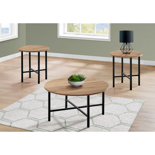 Monarch Contemporary Round 3 Piece, Round Coffee And End Table Sets Canada
