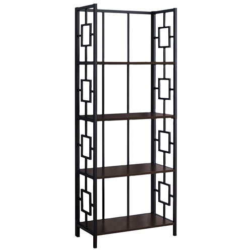 Monarch 62" 4-Shelf Metal Etagere Bookcase - Espresso/Black