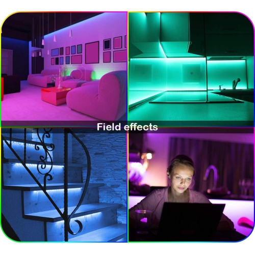 Bande lumineuse à LED, bande à LED Kiko, lumières de corde à changement de couleur intelligentes, 65,6ft 20m SMD 5050 Bandes lumineuses RVB avec