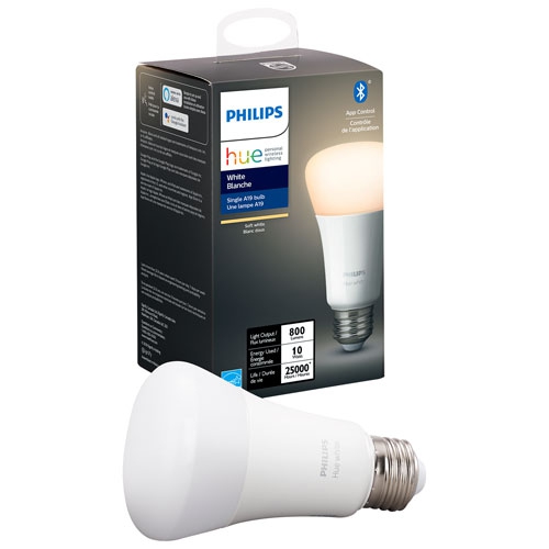 PHILIPS HUE  A19 Smart Bluetooth Led Light Bulb - In White