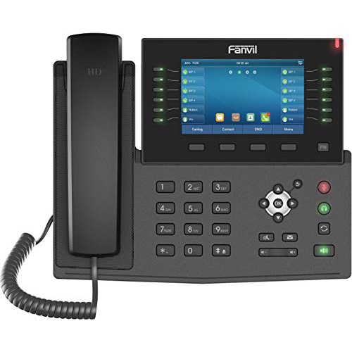 FANVIL  X7C Enterprise Voip Phone, 5-Inch Color Touch Screen, 20 Sip Lines, Dual-Port Gigabit Ethernet, Power Adapter Not In