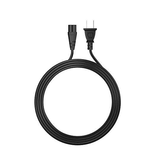 Pwr AC Cable Replacement Power Cord 2 Prong 6 Feet Black