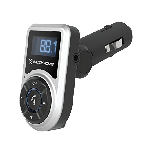 Scosche BTFM3SR-SP BTFREQ Universal Bluetooth Handsfree Car Kit with FM Transmitter and 10-Watt USB Car Charger, Silver