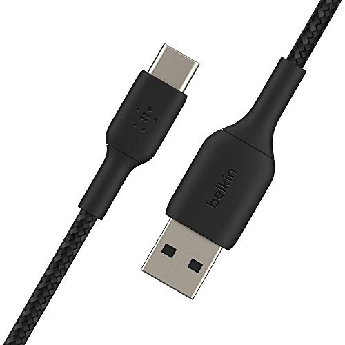 Belkin – Câble USB-C tressé (Boost charge USB-C vers USB, câble USB de type C pour Note10, S10, Pixel 4, iPad Pro, Nintendo ...