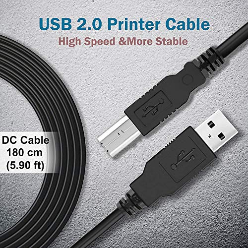 High Speed USB 2.0 Printer Cable Cord fit for 8121-1585 8121-1186 HP Envy 4500 4520 5540 5640 5660 7640 100 110 120 4510 55...