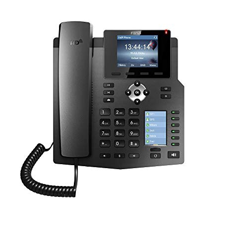 Fanvil X4G Mid-Range VoIP Phone, 2.8-Inch Color Display, 4 SIP Lines, Dual-port Gigabit Ethernet, Power Adapter Not Included