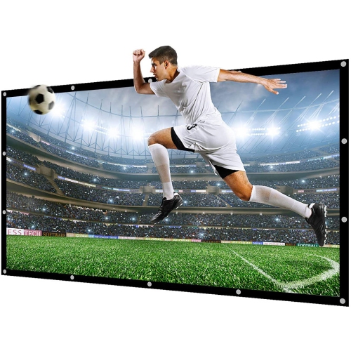Projector Screen 100 Inch of Canvas Materials 16:9 Diagonal Portable Projection Screen for Front and Rear Projection 1.6 Gain