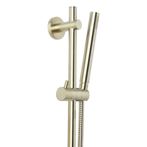 Agua Canada - Vanika-GD - Brushed Brass Bathroom Rain Mixer Shower Combo Set Wall Mounted Rainfall Shower Head Faucet 8"