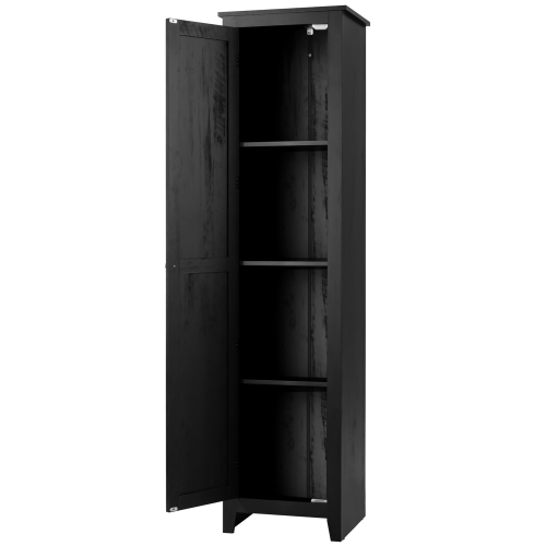 Costway Linen Tower Bathroom Storage Cabinet Tall Slim Side Organizer w/ Shelf