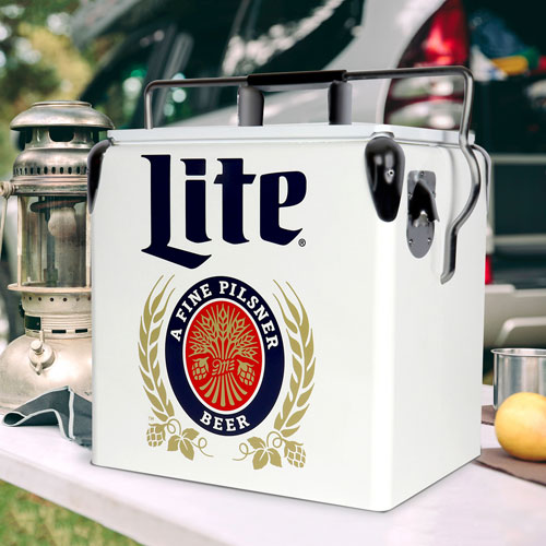 Glacière de bar autonome de 0,47 pi³ Miller Lite - Blanc