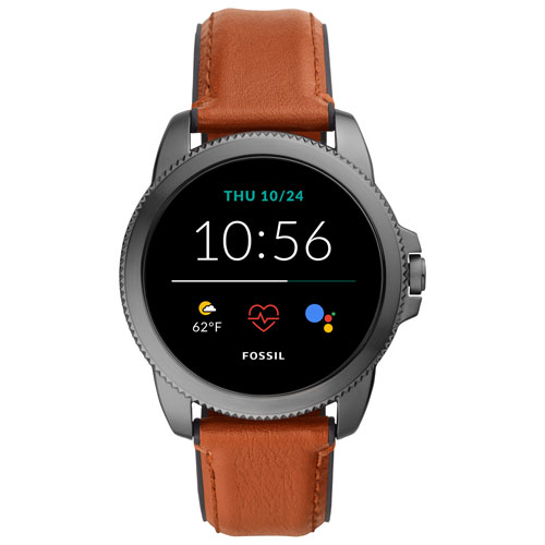 Fossil Gen 5E 44mm Smartwatch with Heart Rate Monitor - Brown Leather