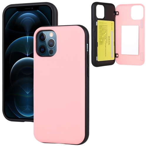 TopSave Goospery Wallet Case with Card Holder, Protective Dual Layer Bumper Case For Iphone 12 Mini, Baby Pink