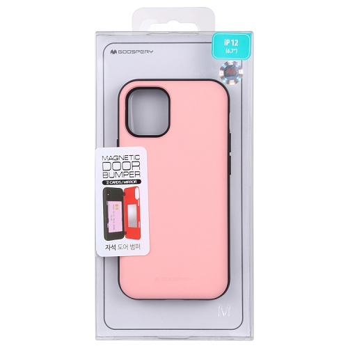 TopSave Goospery Wallet Case with Card Holder, Protective Dual Layer Bumper Case For Iphone 12 Mini, Baby Pink