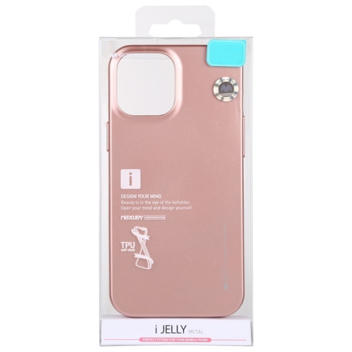 TopSave Iphone 12 Pro Max Goospery iJelly Metal TPU Case, Rose Gold