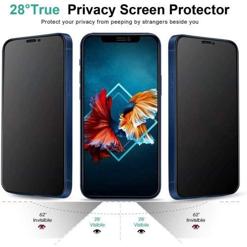 Privacy Screen Protector for iPhone iPhone 12 Mini 5.4 Inch, Tempered Glass Film