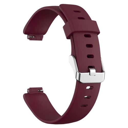StrapsCo Smooth Soft Silicone Rubber Watch Band Strap for Fitbit Inspire 2 - Medium-Long - Wine Red