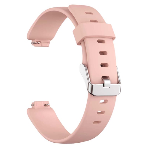 StrapsCo Smooth Soft Silicone Rubber Watch Band Strap for Fitbit Inspire 2 - Medium-Long - Light Pink