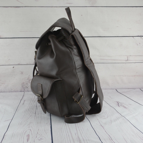 Exclusive Leather CA Leather Backpack Calf NDM 15" - Dark Brown