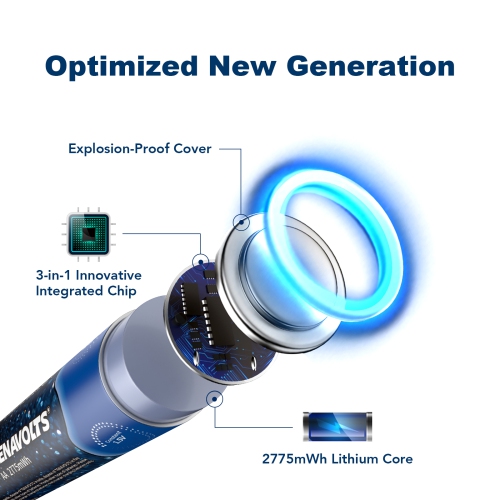 Pile au lithium AA rechargeable TENAVOLTS 1,5 V, 4 unités