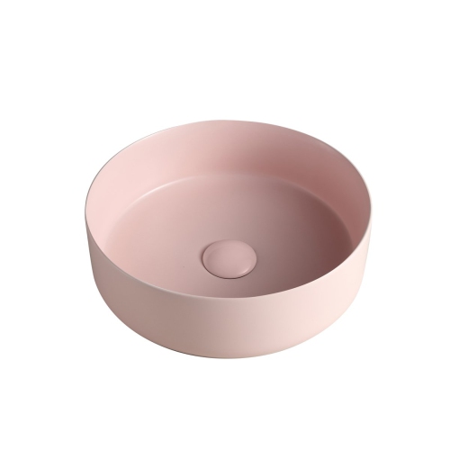 FRIDO-PI Bathroom Sink Round Modern Gold & White Ceramic Vessel w/ Pop Up Drain, By Agua Canada
