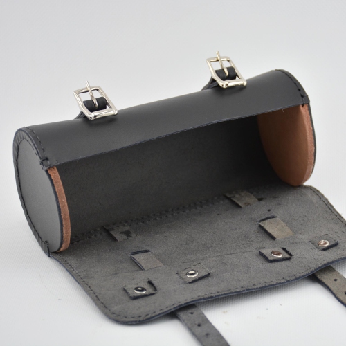 Exclusive Leather CA Bicycle Round Saddle Bag Small - Black