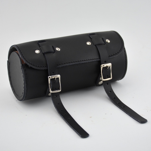 Exclusive Leather CA Bicycle Round Saddle Bag Small - Black