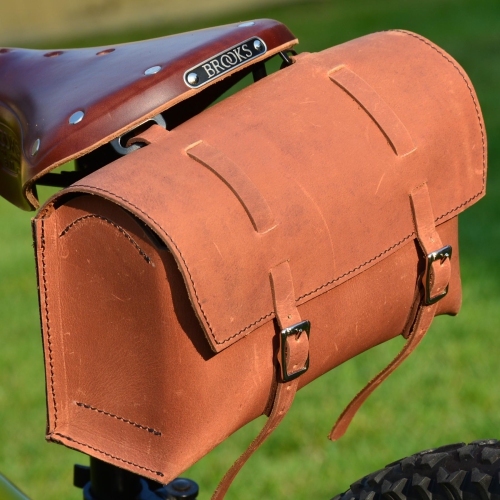leather saddle bag bike