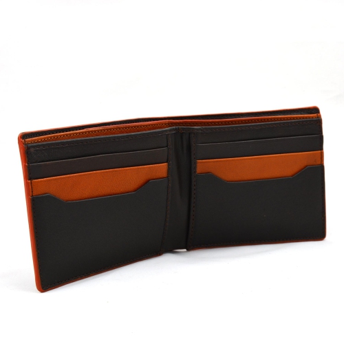 Exclusive Leather CA Slim Bifold Goat Leather Wallet - Brown