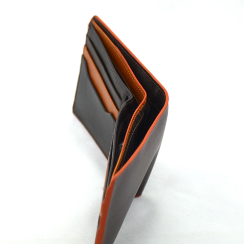 Exclusive Leather CA Slim Bifold Goat Leather Wallet - Brown