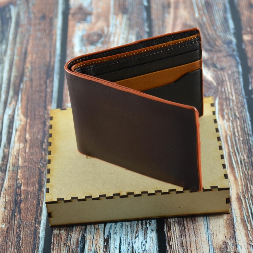 Exclusive Leather CA Slim Bifold Goat Leather Wallet - Brown