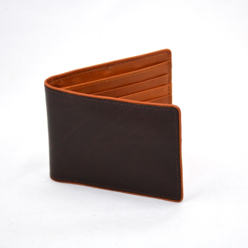 Exclusive Leather CA Billfold Leather Wallet - Dark Brown