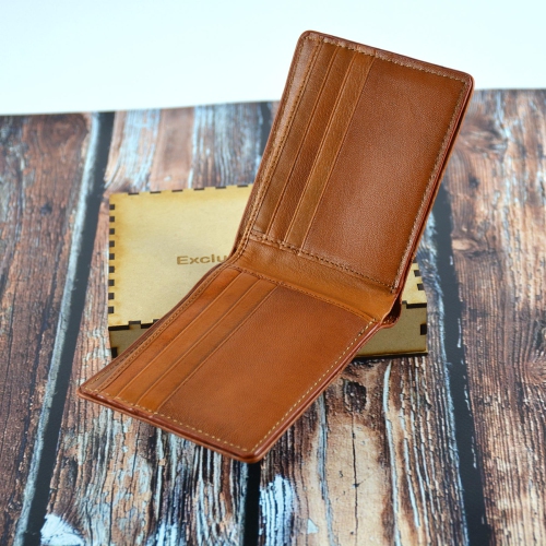 Exclusive Leather CA Billfold Leather Wallet - Dark Brown