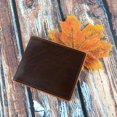 Exclusive Leather CA Billfold Leather Wallet - Dark Brown