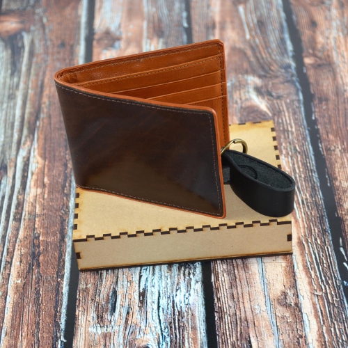 Exclusive Leather CA Billfold Leather Wallet - Dark Brown