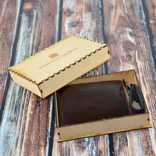 Exclusive Leather CA Billfold Leather Wallet - Dark Brown