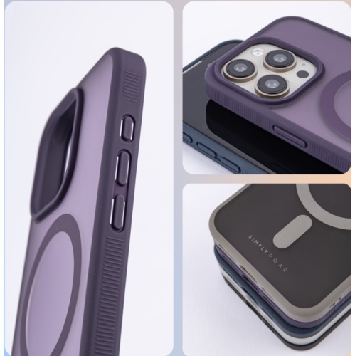 TopSave Frosted and Matte Combination Texture MagSafe Slim Rugged Armor, Strong Magnet, Protective Case for iPhone 16 Pro Max 6.9", Purple