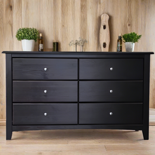 Dresser Solid Wood Six Drawer Espresso